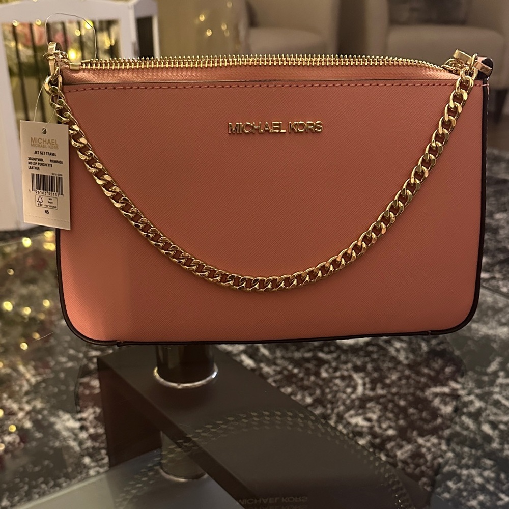 Michael Kors Jet Set Crossbody Bag with Gold Chain